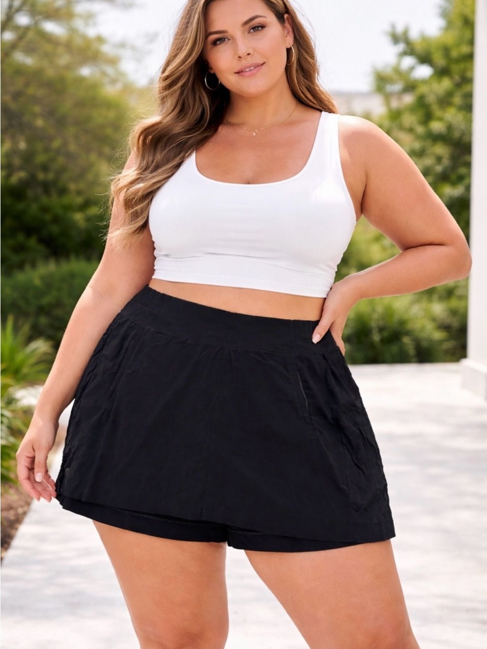 Plus Size Black Active Skort Shorts Athleta Sz 20